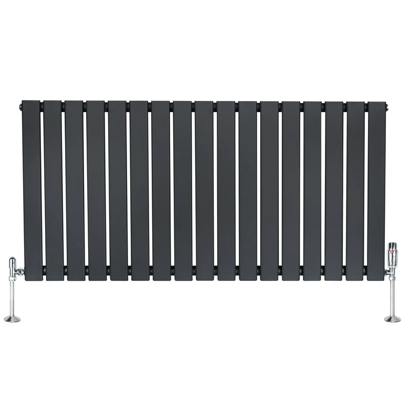 Radiador Plano de Columna Simple con Válvulas – 600 x 1190 mm – Gris Antracita