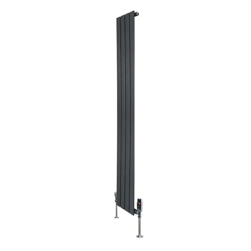 Radiador Plano de Columna Simple con Válvulas – 1600 x 280 mm – Gris Antracita