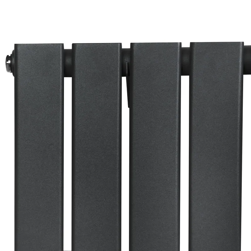 Radiador Plano de Columna Simple con Válvulas – 1600 x 280 mm – Gris Antracita