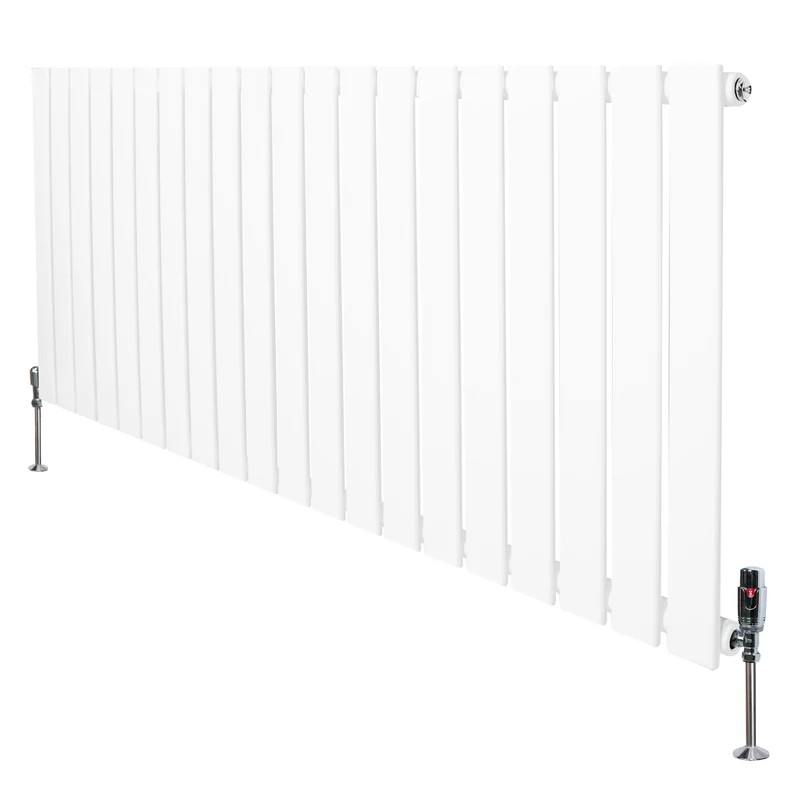 Radiador Plano de Columna Simple con Válvulas – 600 x 1400 mm – Blanco
