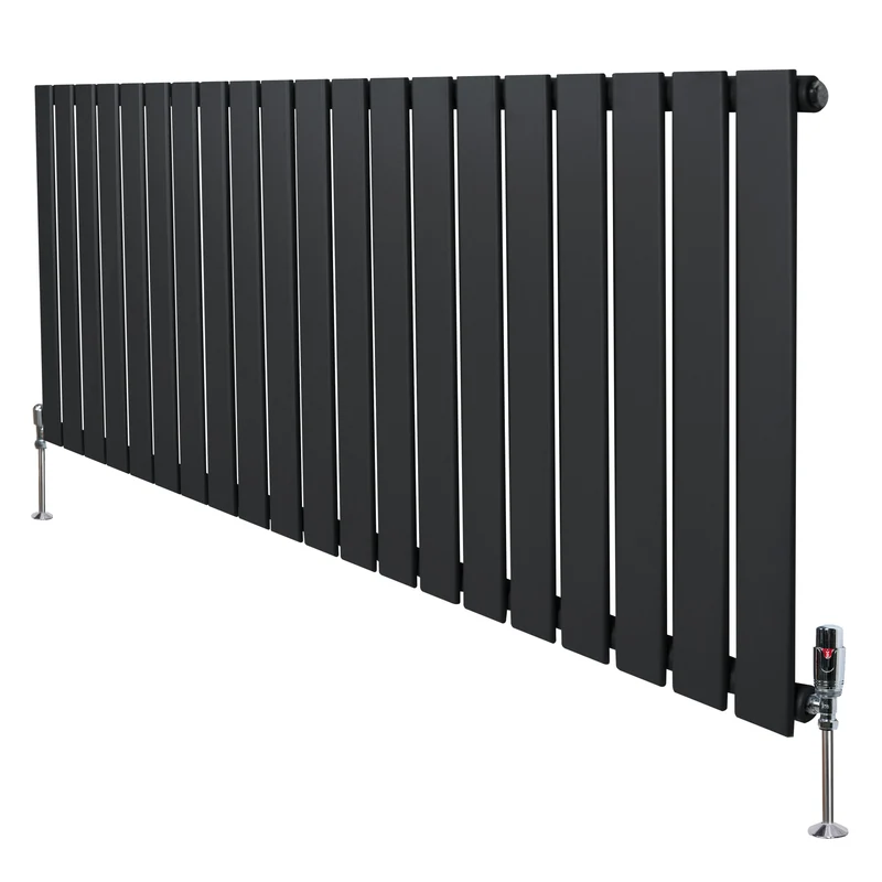 Radiador Plano de Columna Simple con Válvulas – 600 x 1400 mm – Gris Antracita