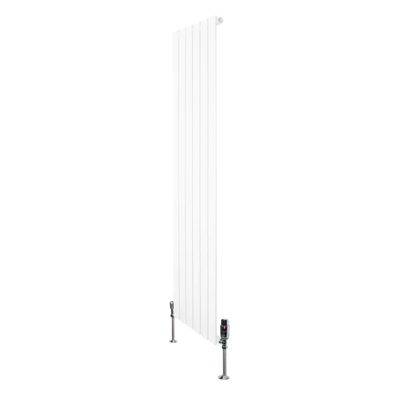 Radiador Plano de Columna Simple con Válvulas – 1600 x 420 mm – Blanco