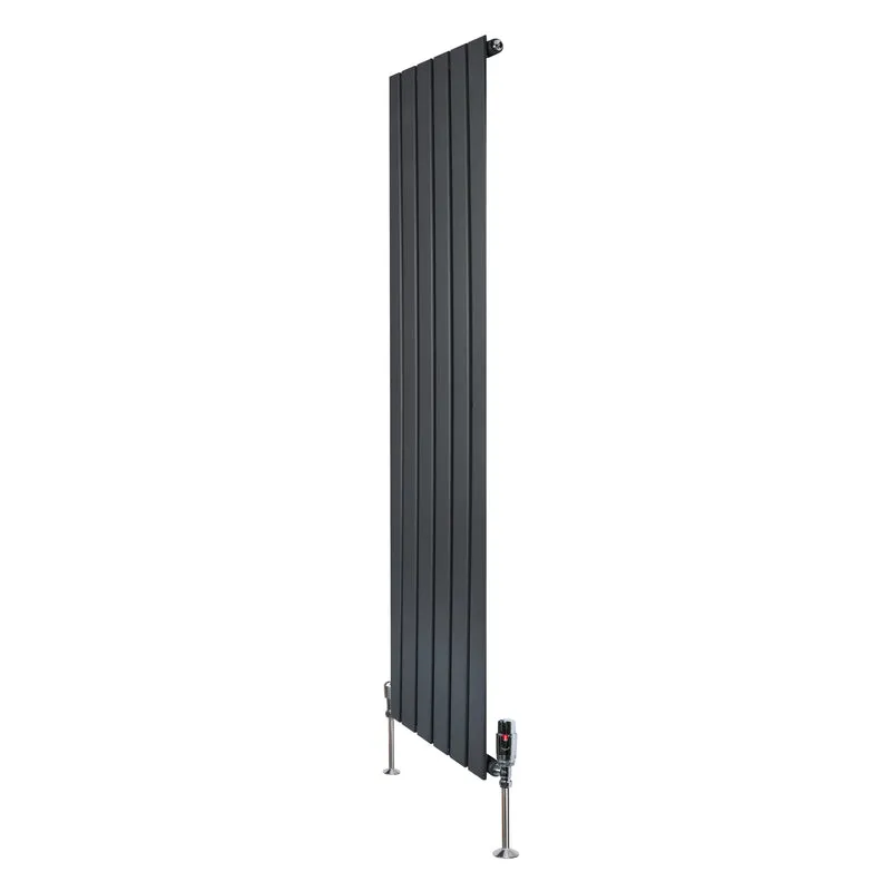 Radiador Plano de Columna Simple con Válvulas – 1600 x 420 mm – Gris Antracita