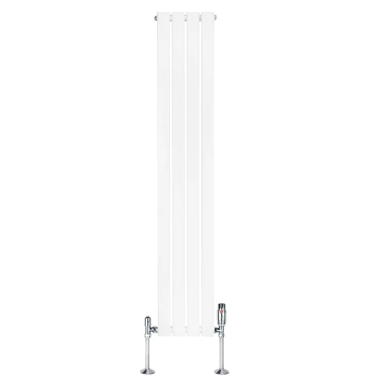 Radiador Plano de Columna Simple con Válvulas – 1600 x 280 mm – Blanco