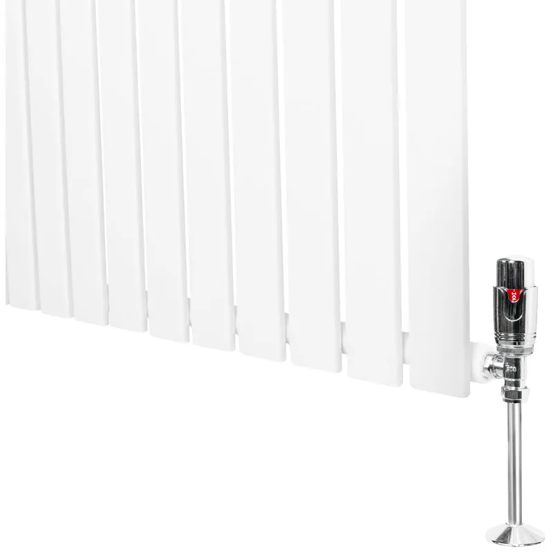 Radiador Plano de Columna Simple con Válvulas – 1600 x 280 mm – Blanco