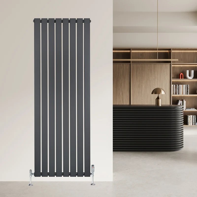 Radiador Plano de Columna Simple con Válvulas – 1600 x 560 mm – Gris Antracita