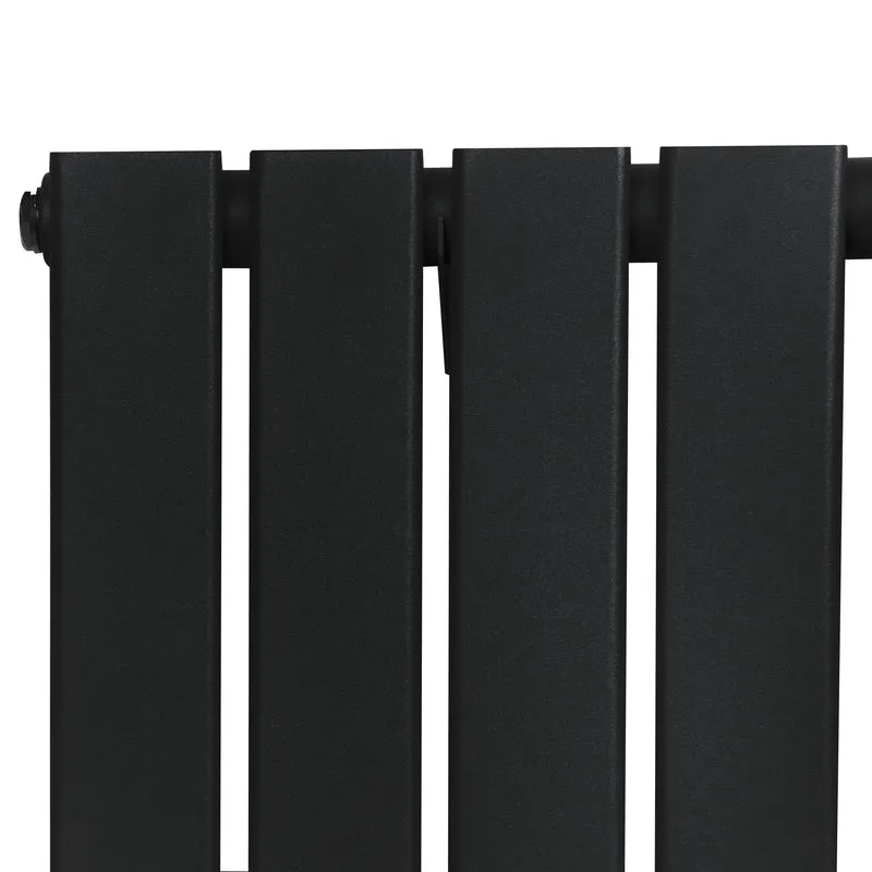 Radiador Plano de Columna Simple con Válvulas – 1600 x 420 mm – Negro