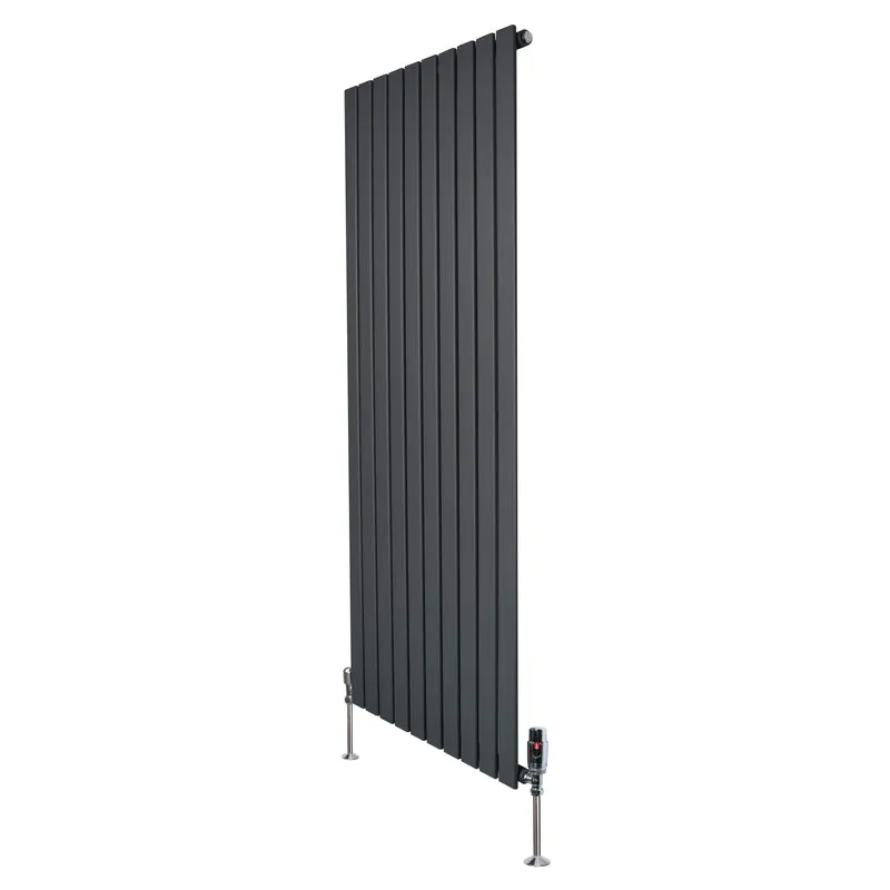 Radiador Plano de Columna Simple con Válvulas – 1600 x 700 mm – Gris Antracita