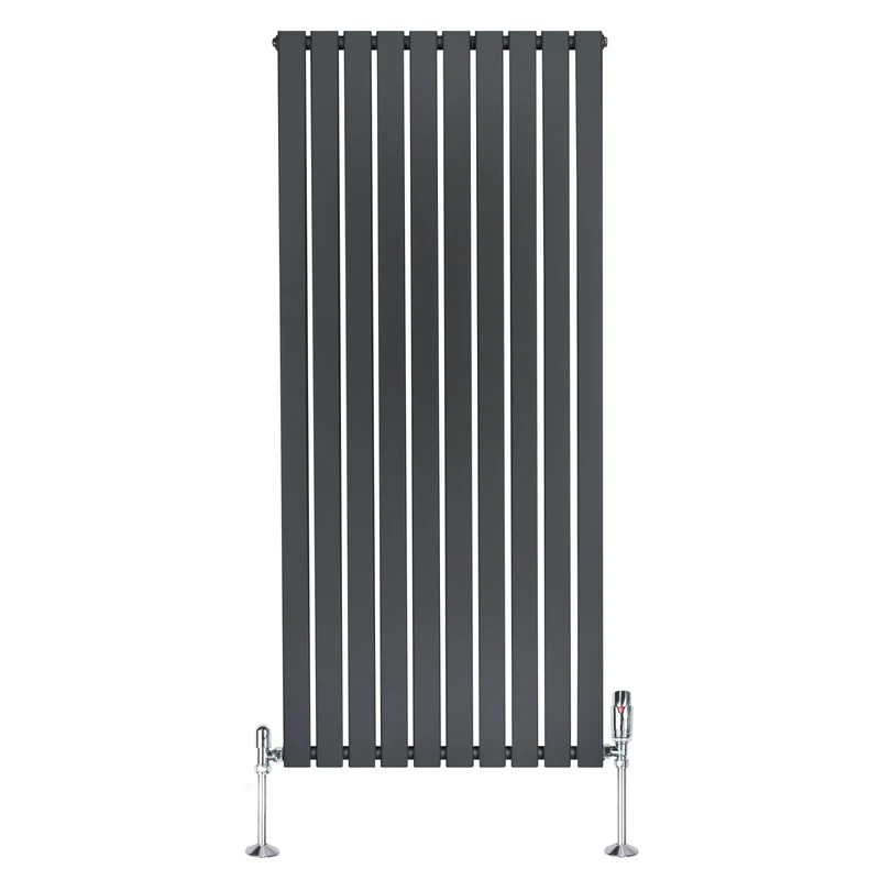 Radiador Plano de Columna Simple con Válvulas – 1600 x 700 mm – Gris Antracita