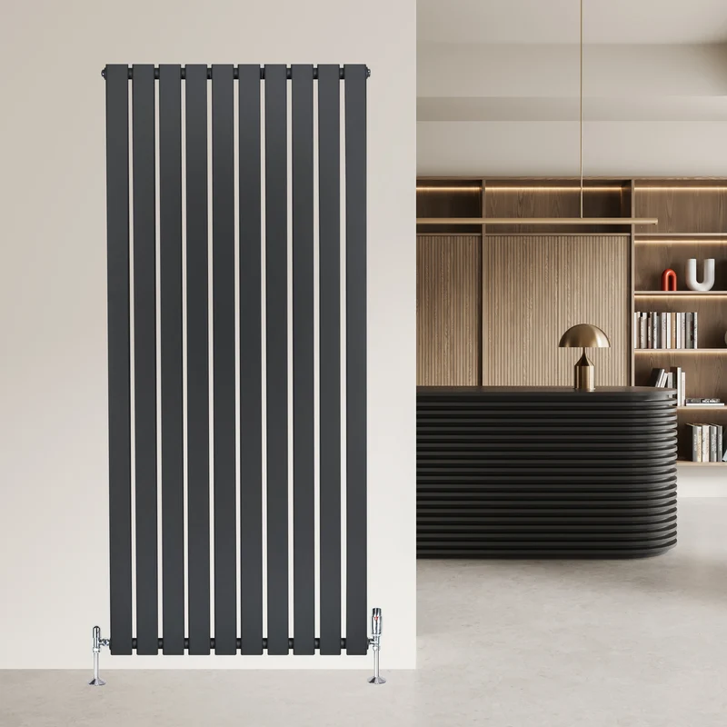 Radiador Plano de Columna Simple con Válvulas – 1600 x 700 mm – Gris Antracita
