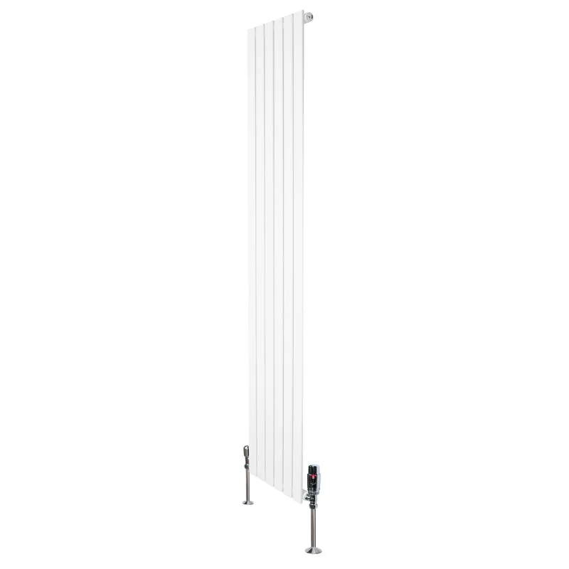 Radiador Plano de Columna Simple con Válvulas – 1800 mm x 420 mm – Blanco