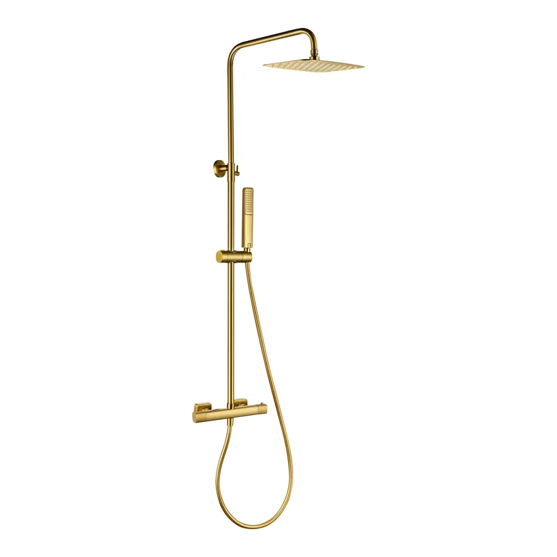 Conjunto ducha termostático Firenze oro cepillado Imex