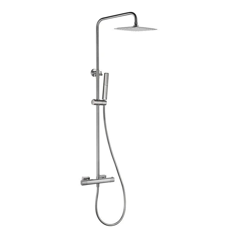 Conjunto ducha termostático Firenze níquel cepillado Imex