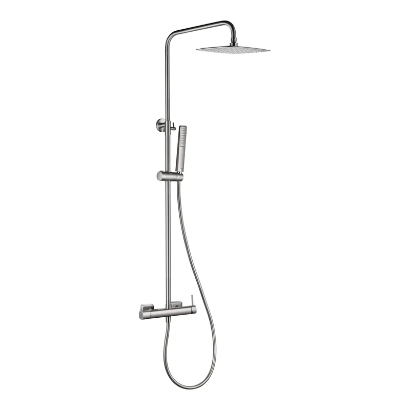 Conjunto ducha monomando Firenze níquel cepillado Imex