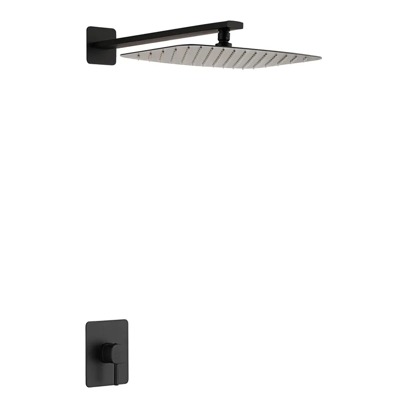 Set monomando empotrado 1 vía Toscana con rociador negro mate Imex