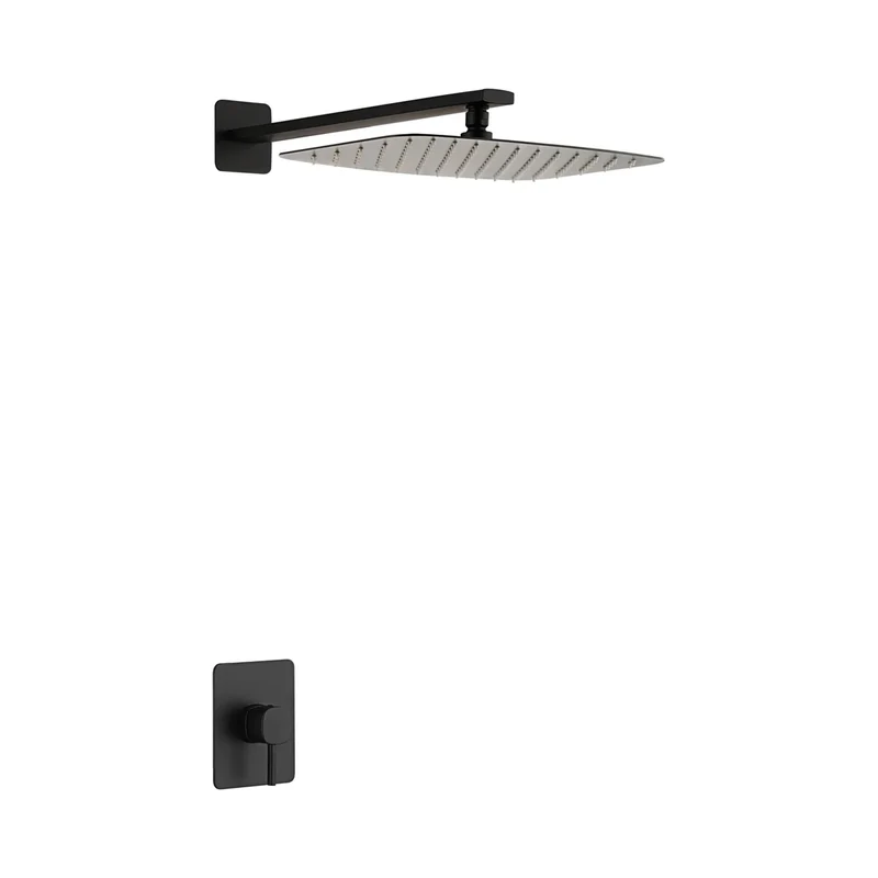 Set monomando empotrado 1 vía Toscana con rociador negro mate Imex