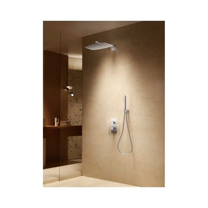 Conjunto ducha termostático empotrado Toscana black gun metal Imex