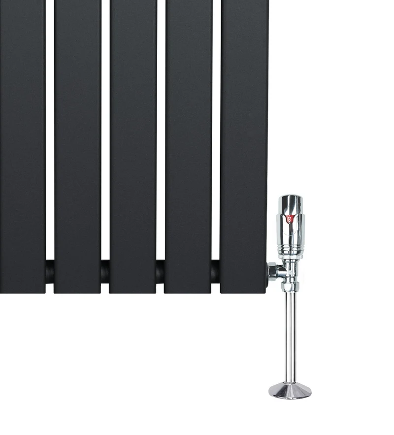 Radiador Plano de Columna Simple con Válvulas – 1800 mm x 420 mm – Gris Antracita