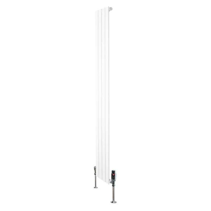 Radiador Plano de Columna Simple con Válvulas – 1800 mm x 280 mm – Blanco