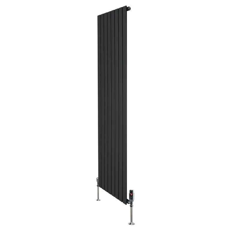 Radiador Plano de Columna Simple con Válvulas – 1800 mm x 560 mm – Negro