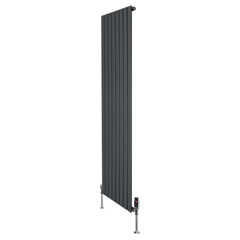 Radiador Plano de Columna Simple con Válvulas – 1800 mm x 560 mm – Gris Antracita