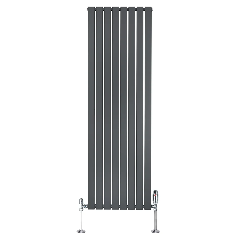 Radiador Plano de Columna Simple con Válvulas – 1800 mm x 560 mm – Gris Antracita