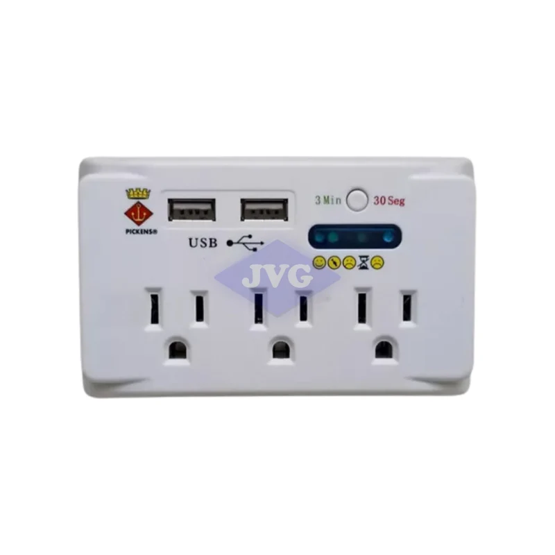 PROTECTOR PICKENS 120V, 2 USB, 3 CONECT - V071B