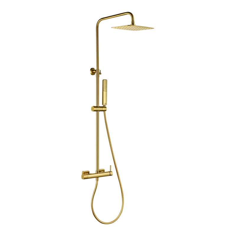 Conjunto ducha monomando Toscana oro cepillado Imex
