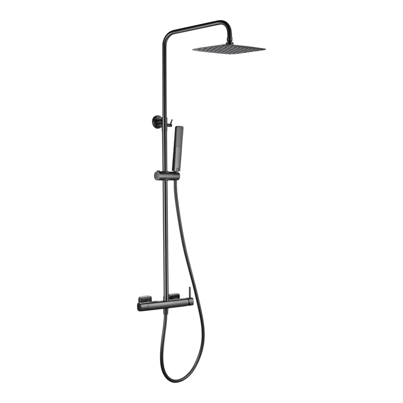 Conjunto ducha monomando Toscana black gun metal Imex