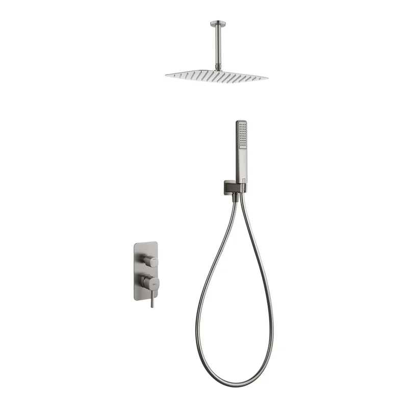 Conjunto ducha monomando empotrado Arezzo níquel cepillado Imex