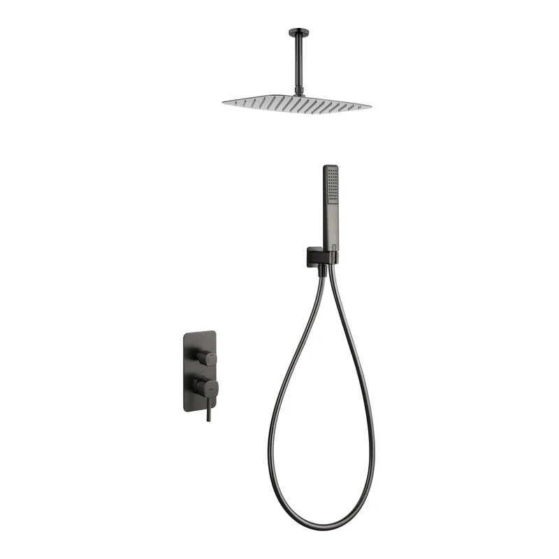 Conjunto ducha monomando empotrado Arezzo black gun metal Imex
