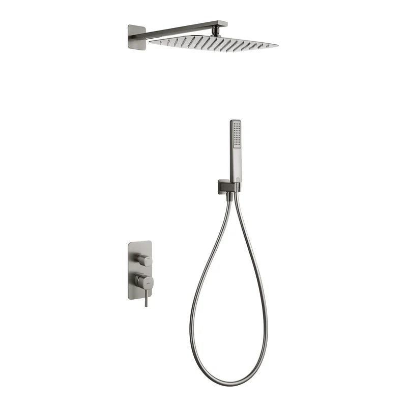 Conjunto ducha monomando empotrado Toscana níquel cepillado Imex