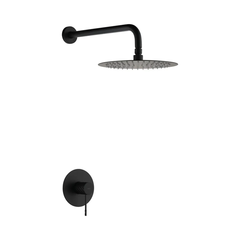 Set monomando empotrado 1 vía Genova con rociador negro mate Imex