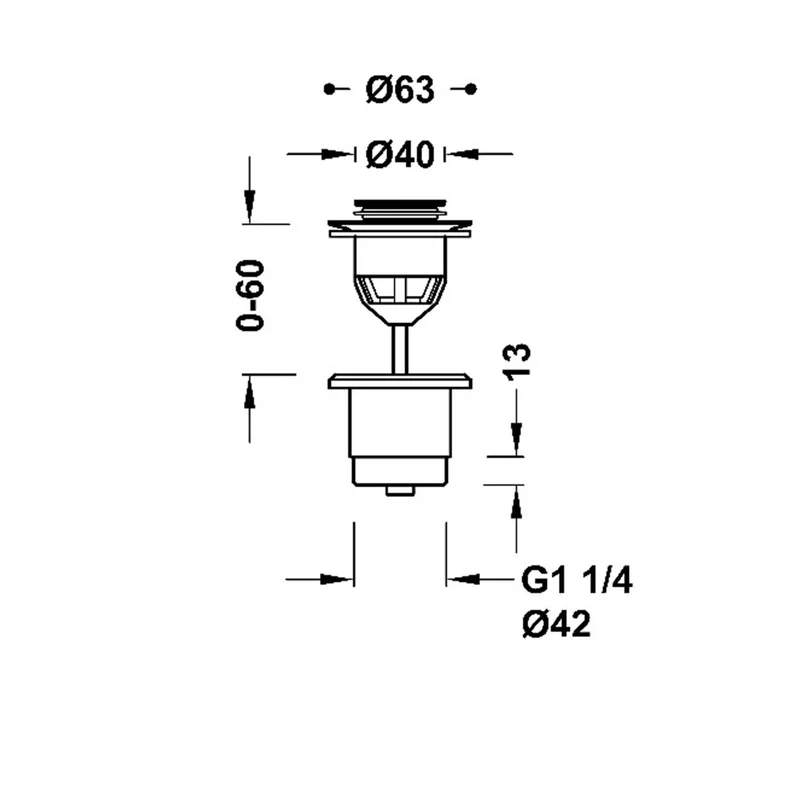 Válvula de desagüe para lavabo de instalación fácil color oro rosa mate en latón Complementos Tres