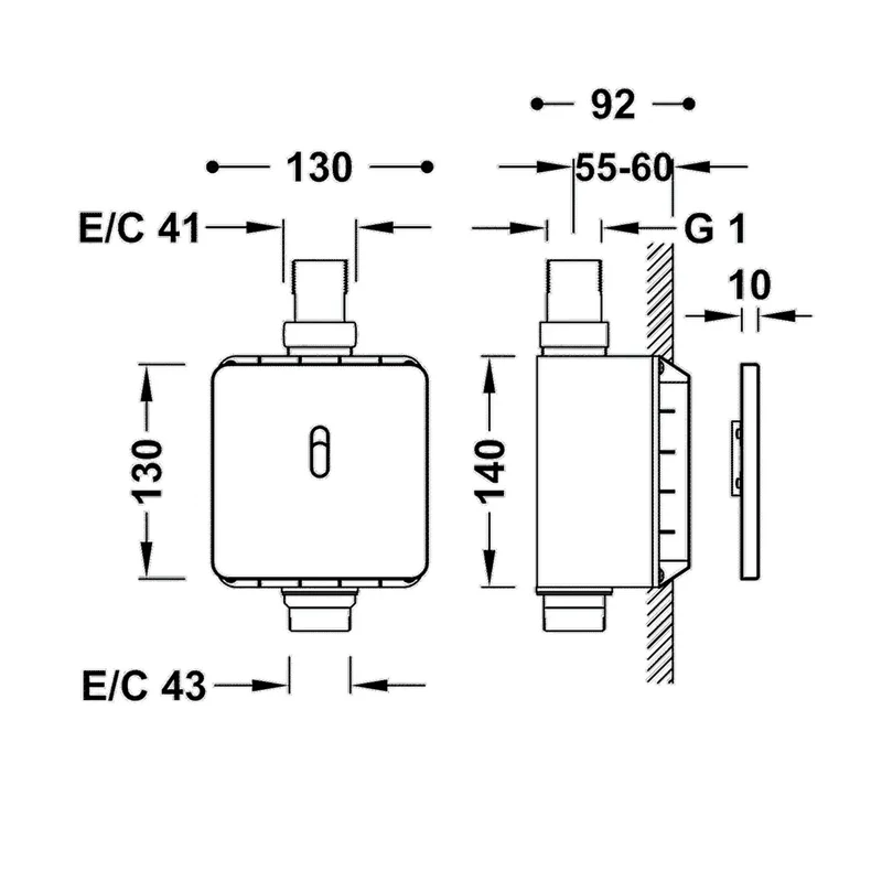Grifo electrónico para inodoro con sensor infrarrojo acabado en acero Tempo Standard TRES