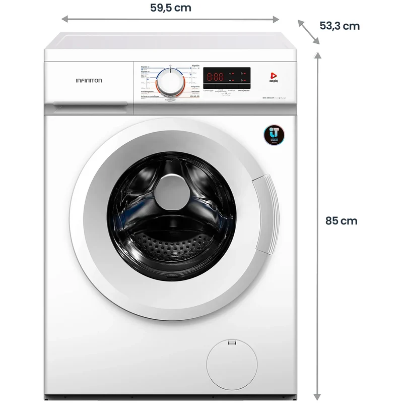 Lavadora Infiniton WM-D84AWT 8kg 1400rpm Clase A Inverter Vapor Care