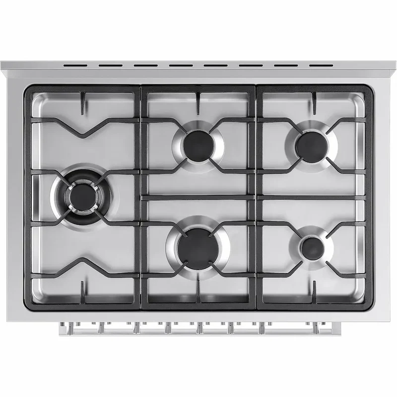 Vitrokitchen ST9060IB Cocina Gas 5 Fuegos Inox con Horno Eléctrico 103L