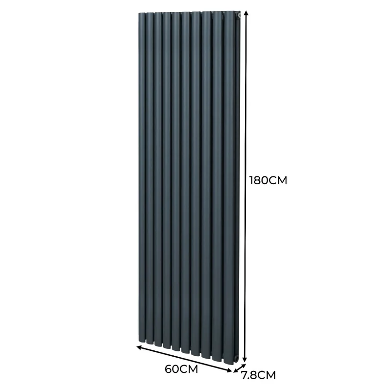 Radiador De Columna Ovalada - 1800mm x 600mm - Gris Antracita