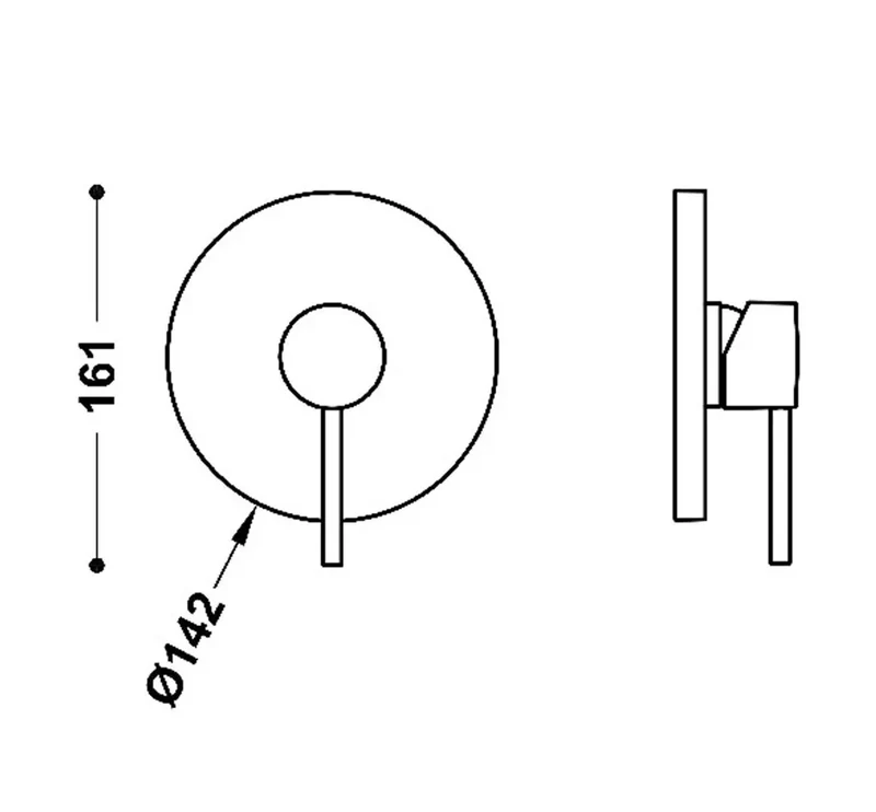 Grifo monomando empotrable con maneta de latón acabado negro mate de una vía STUDY EXCLUSIVE TRES