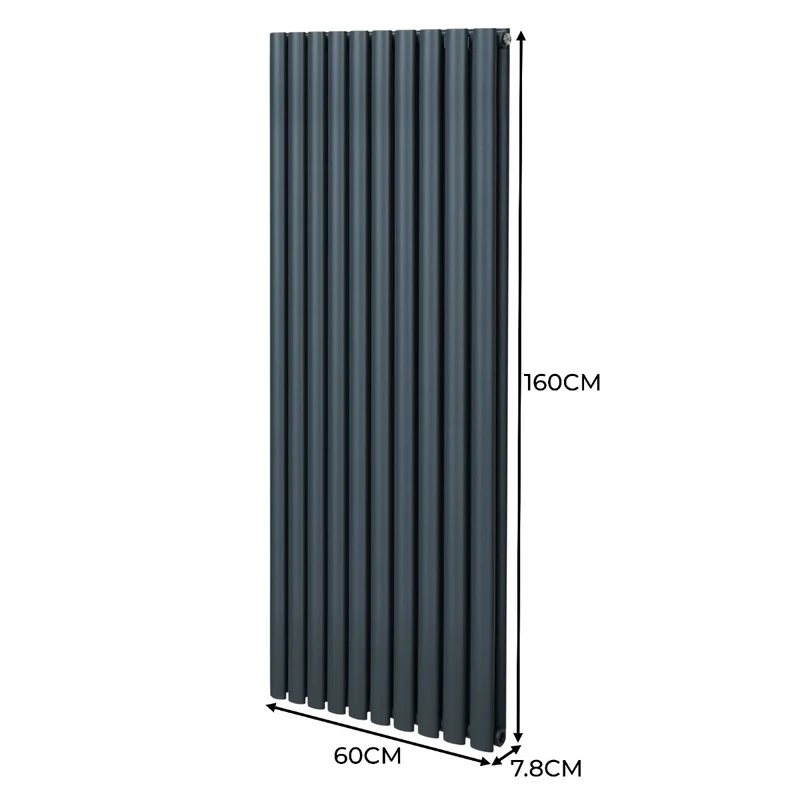Radiador De Columna Ovalada - 1600mm x 600mm - Gris Antracita