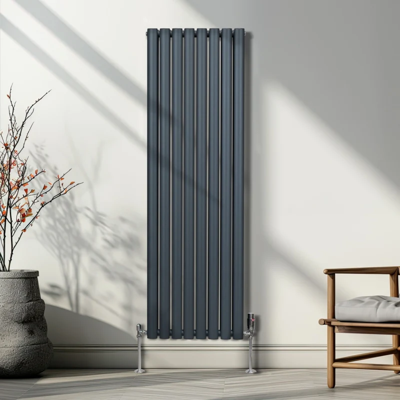 Radiador De Columna Ovalada - 1600mm x 480mm - Gris Antracita