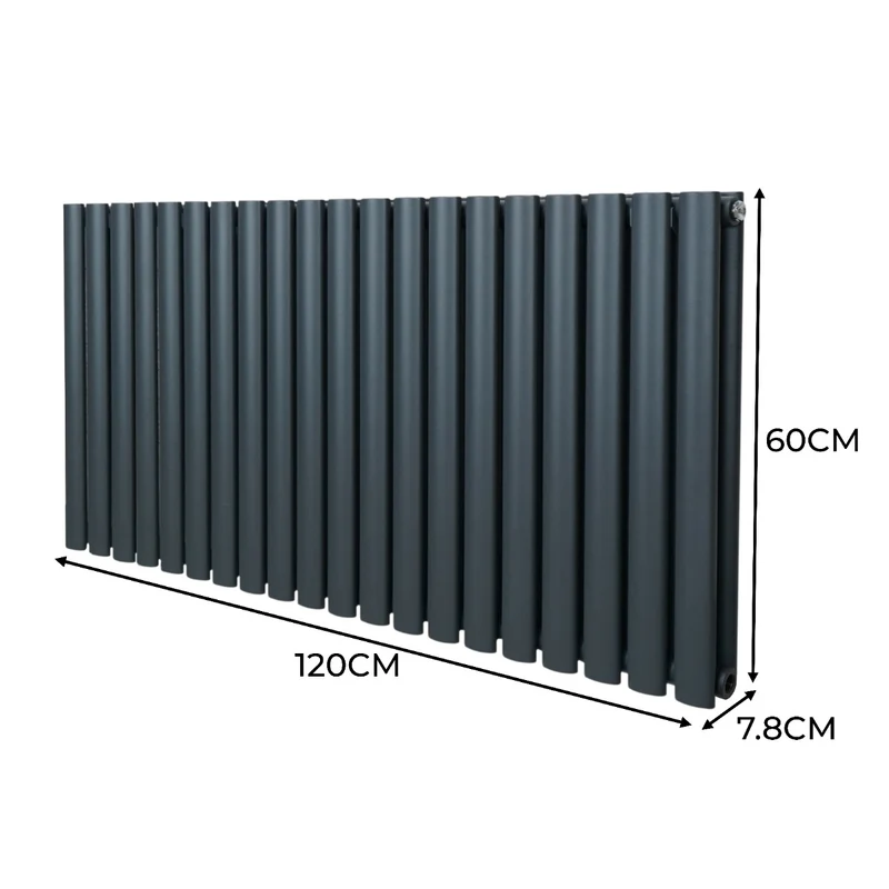Radiador De Columna Ovalada - 600mm x 1200mm - Gris Antracita