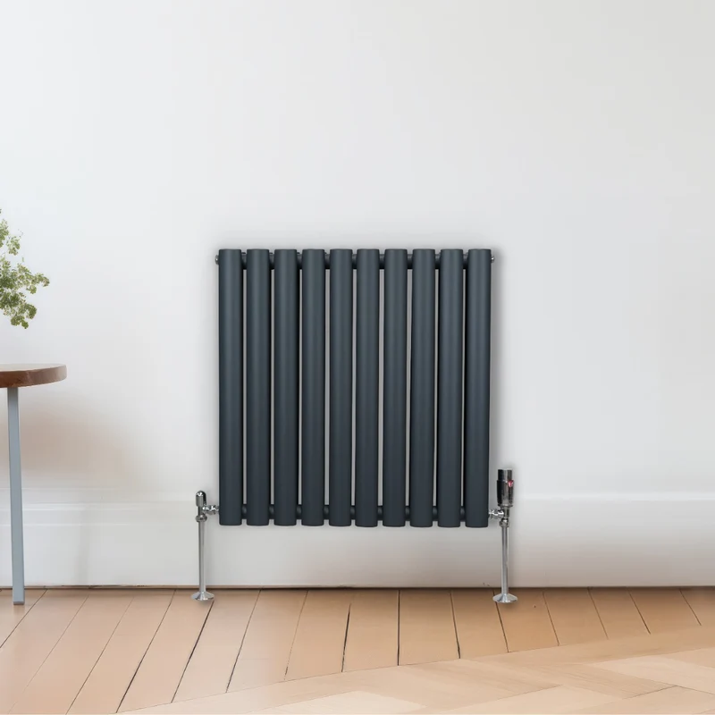 Radiador De Columna Ovalada - 600mm x 600mm - Gris Antracita