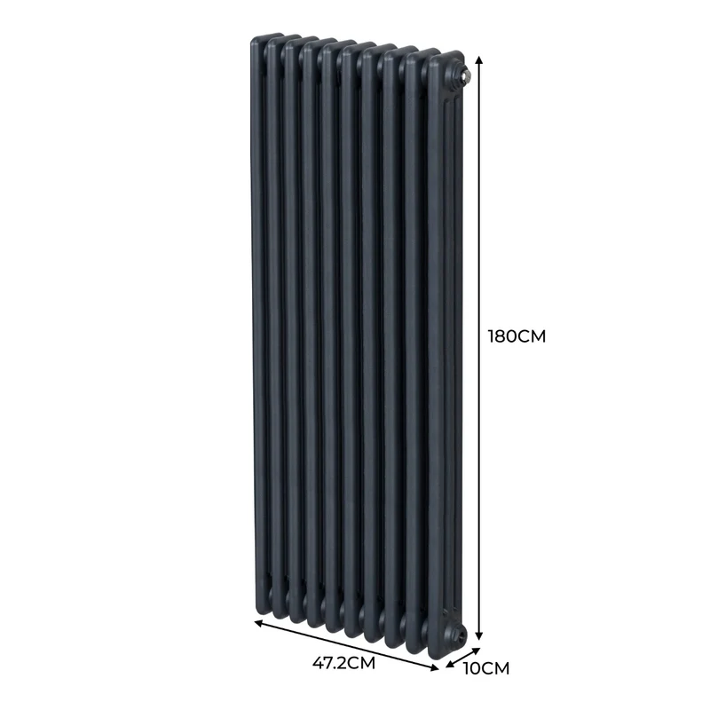 Radiador Tradicional Vertical de 3 columnas – 1800 x 472mm - Gris Antracita
