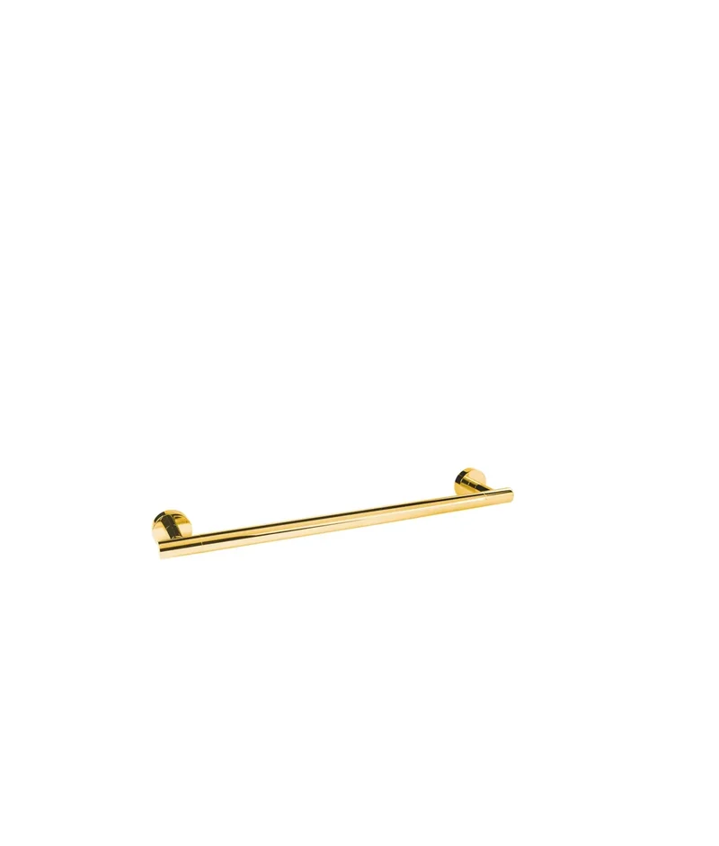 Toallero para cuarto de baño con bases redondas de acabado dorado Accesorios Tres