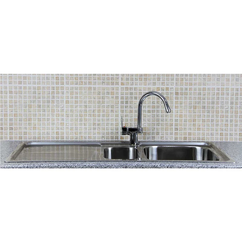 Fregadero de Cocina en Acero Inoxidable 105cm x 50cm con Grifo Confetti