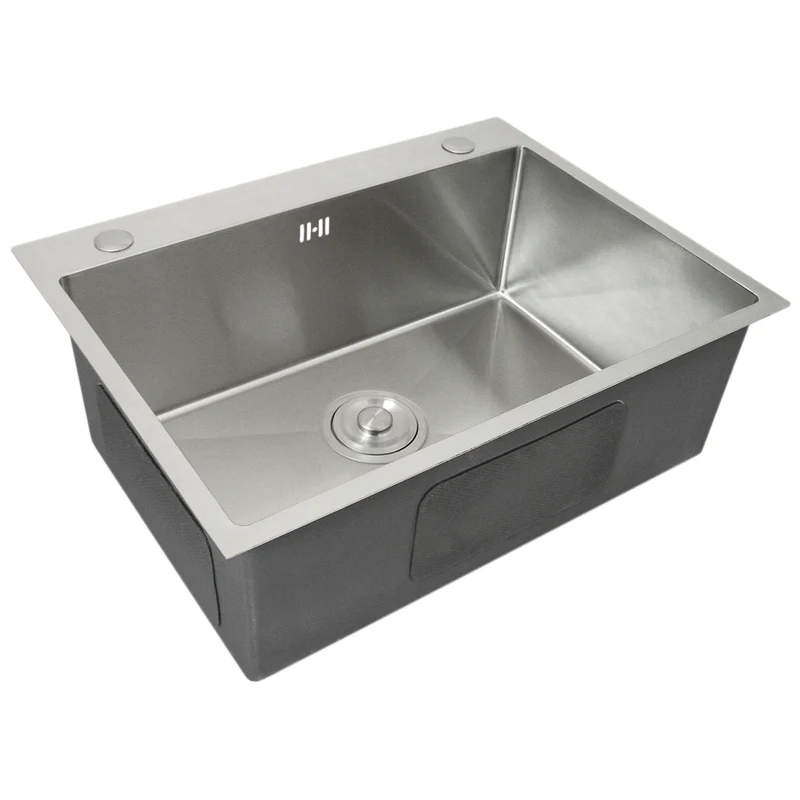Fregadero de Cocina Acero Inoxidable Cuadrado Hecho a Mano Comercial Tazón Individual