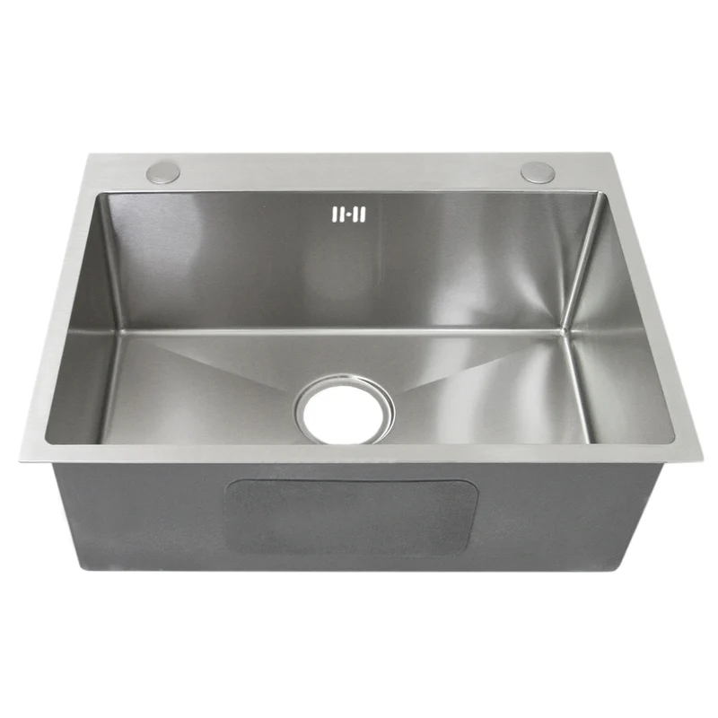 Fregadero de Cocina Acero Inoxidable Cuadrado Hecho a Mano Comercial Tazón Individual