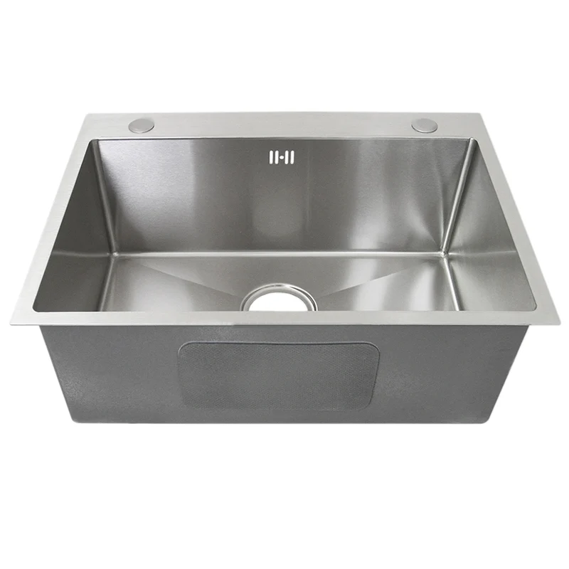 Fregadero de Cocina Acero Inoxidable Cuadrado Hecho a Mano Comercial Tazón Individual