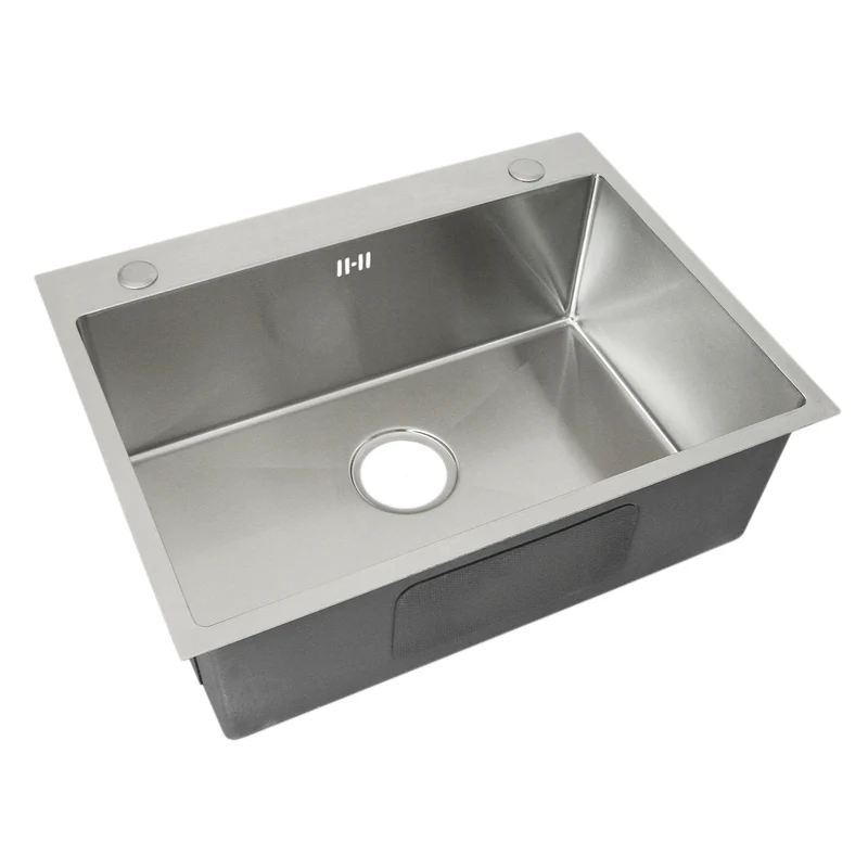 Fregadero de Cocina Acero Inoxidable Cuadrado Hecho a Mano Comercial Tazón Individual
